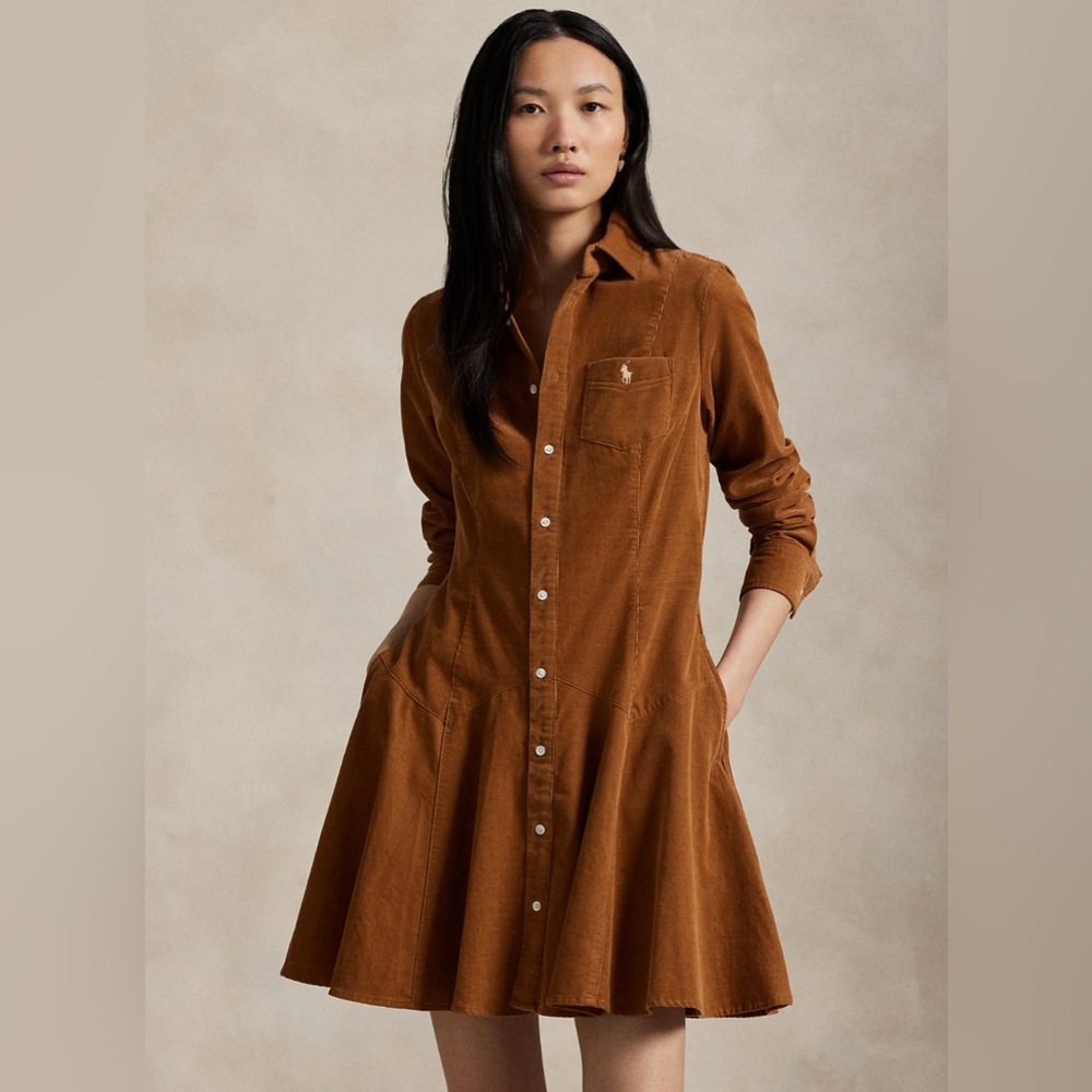 Polo by Ralph Lauren Cotton Corduroy A-Line Shirtdress